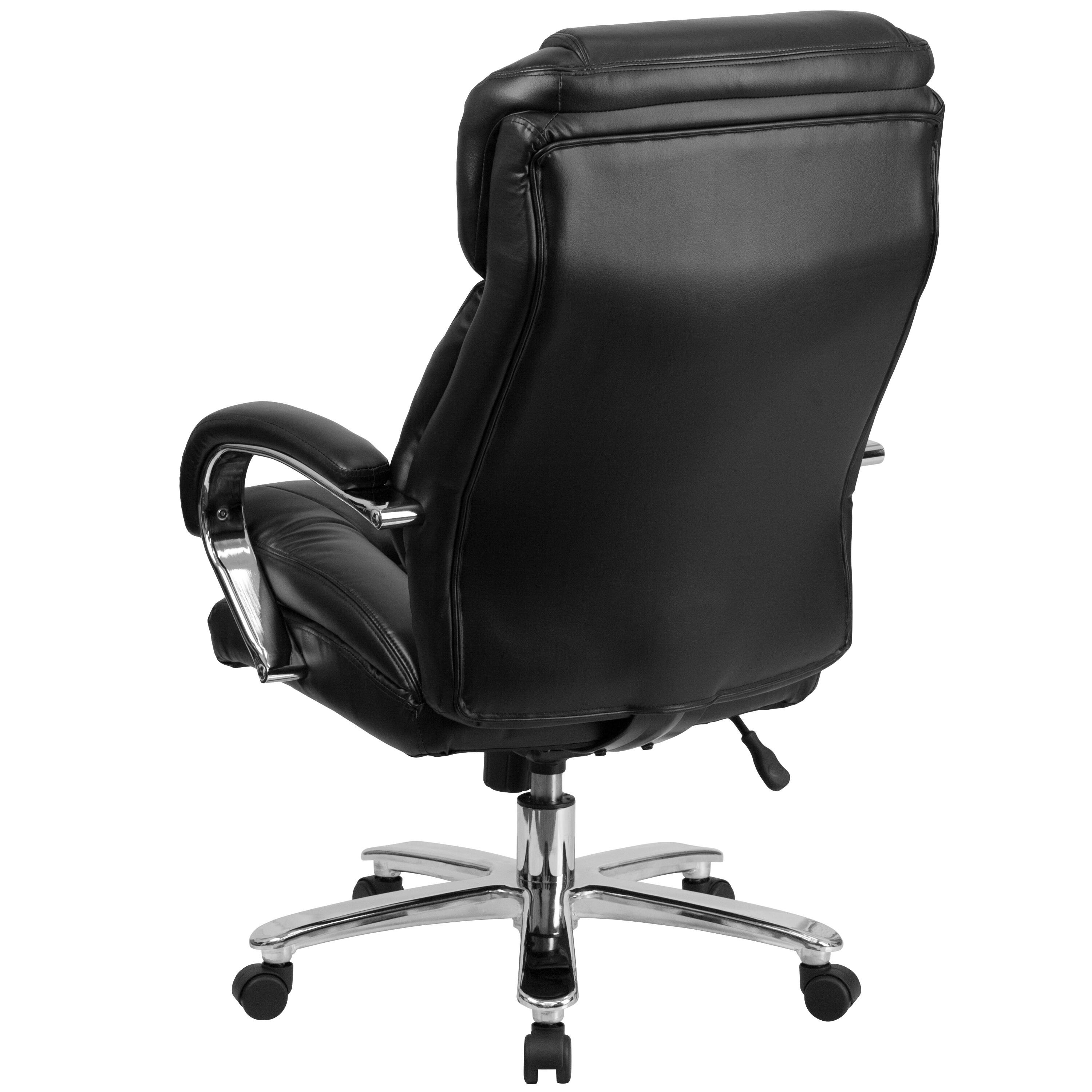 Alt View 5. Emma + Oliver - 24/7 500 lb. Big & Tall Executive Swivel Ergonomic Office Chair with Loop Arms - Black LeatherSoft.