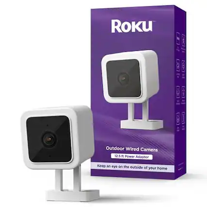 Roku Outdoor Wired Camera
12.5 ft Power Adaptor
Keep an eye on the outside of your home