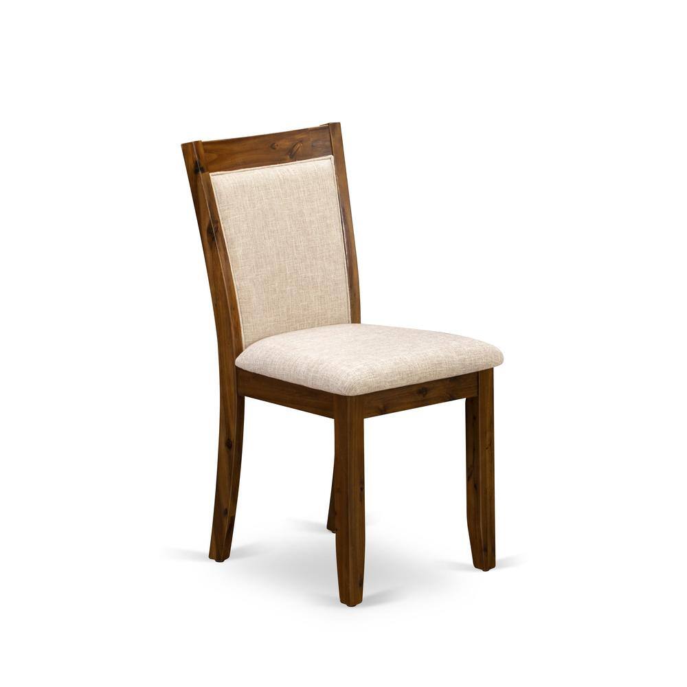 Alt View 1. East West Furniture - HBMZ5-AWN-04 5-Piece Dining Table Set Contains a Dining Table and 4 Light Tan Padded Chairs - Sand Blasting Antique - Antique Walnut.