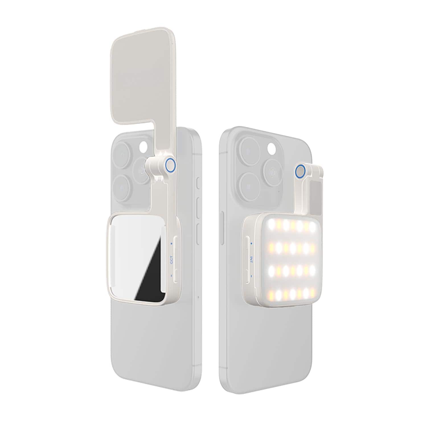 VEGA AUTOMOTIVE - Go Magnetic Phone Selfie Light Rechargeable Portable Built in Mirror Led For Makeup Video Conference pink - White