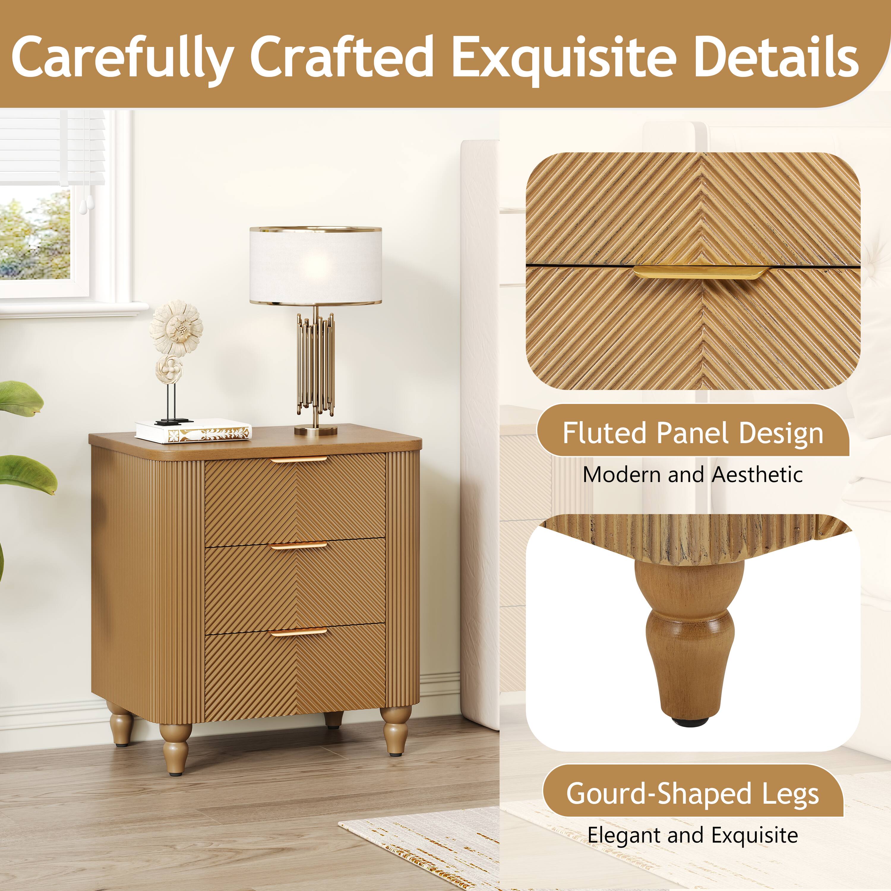 Carefully Crafted Exquisite Details

Fluted Panel Design
Modern and Aesthetic

Gourd-Shaped Legs
Elegant and Exquisite
