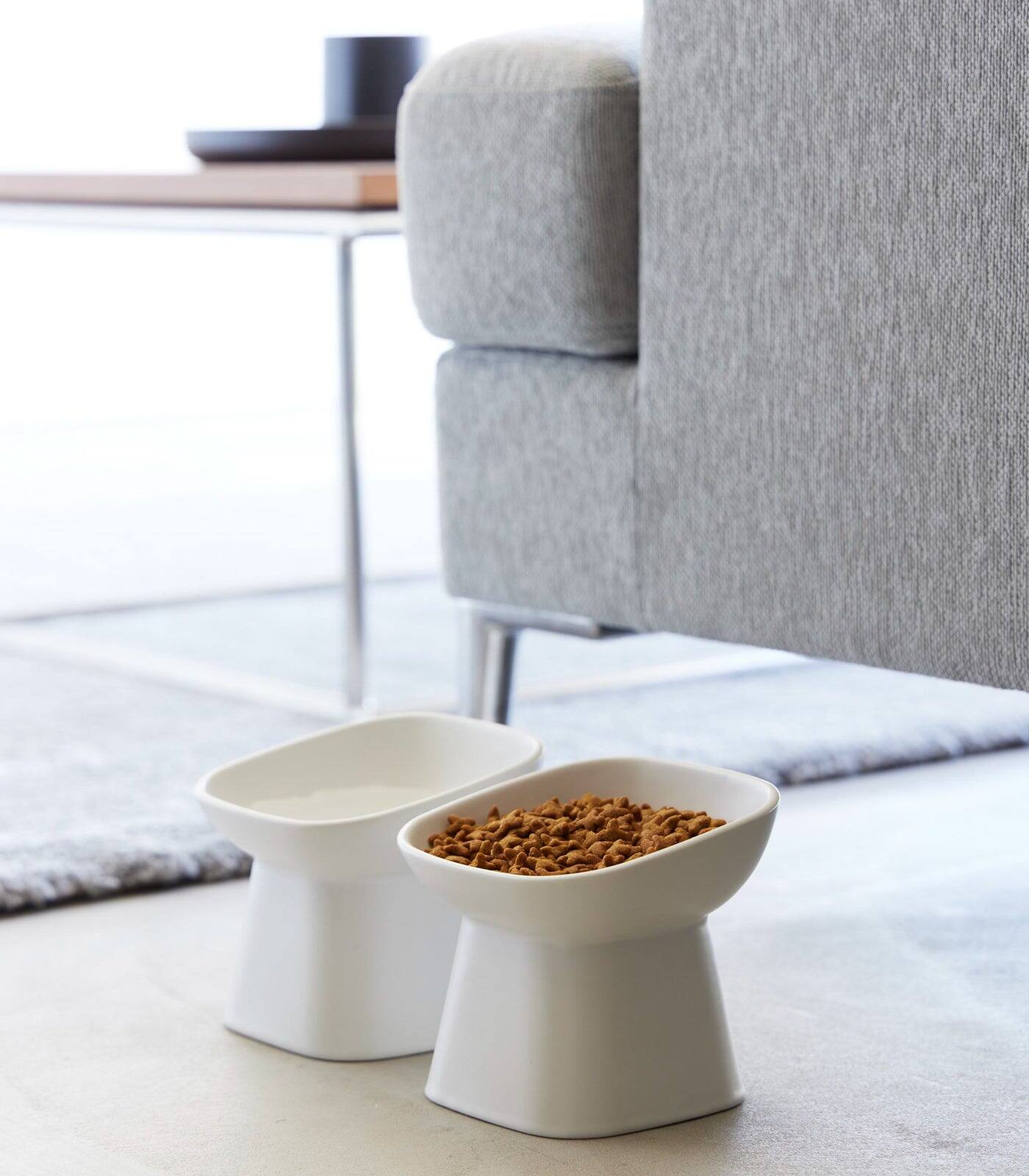 Alt View 3. Yamazaki Home - Tilted Pet Food Bowl - Black.