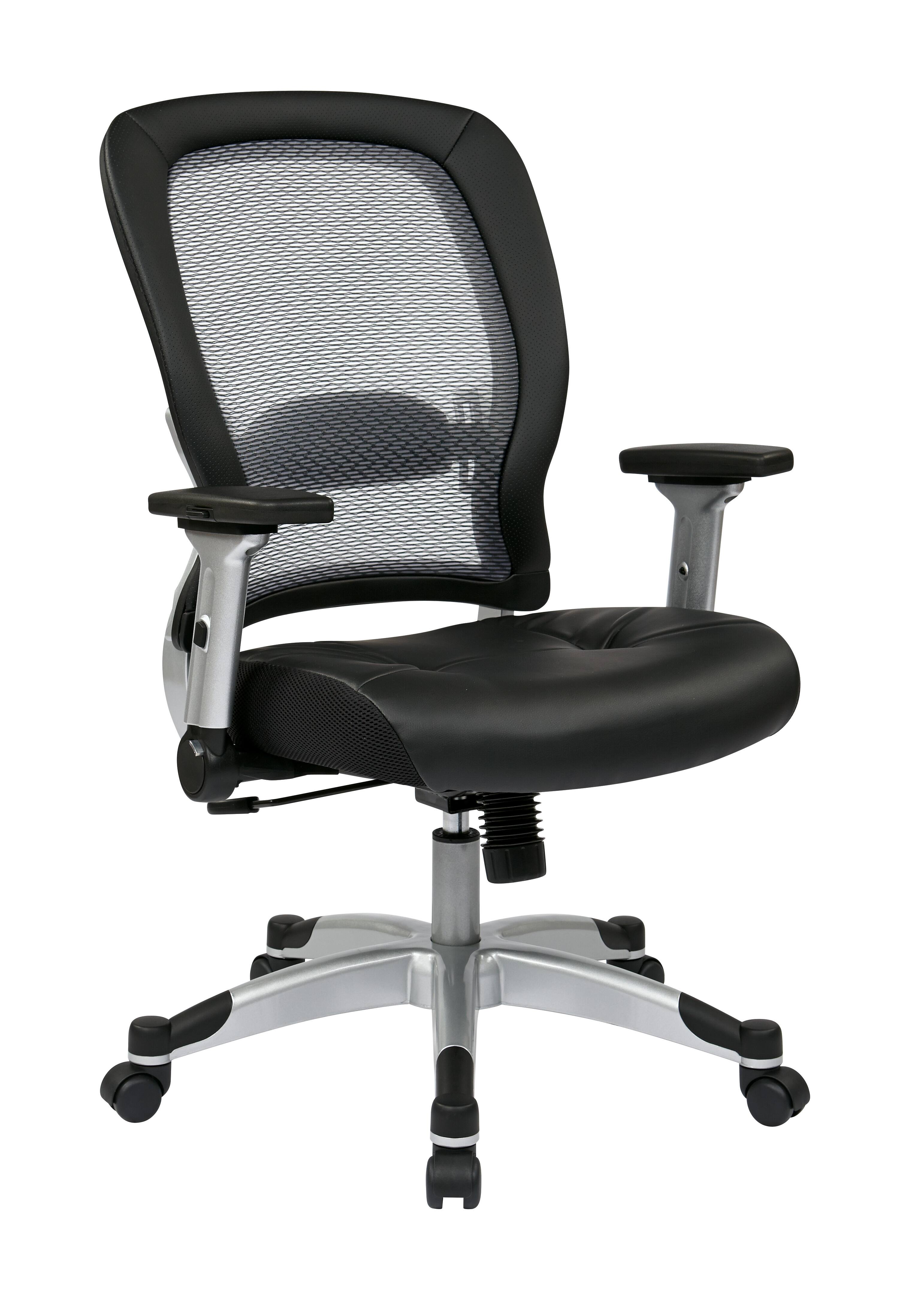 Angle. Office Star Products - Professional Light Air Grid® Back Chair - Platinum & Black.