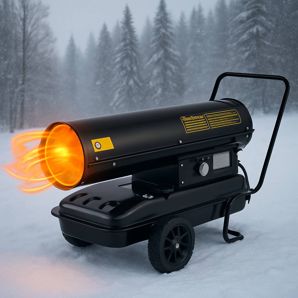 Front. GARVEE - Portable Forced Air Heater, with Thermostat & Wheels.