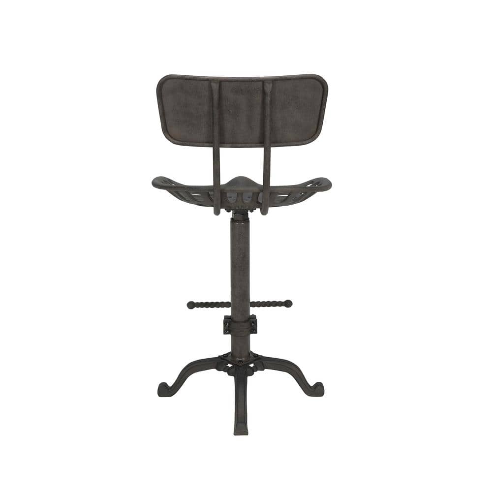 Carolina Chair & Table - August Tractor Seat Barstool with Back - Industrial