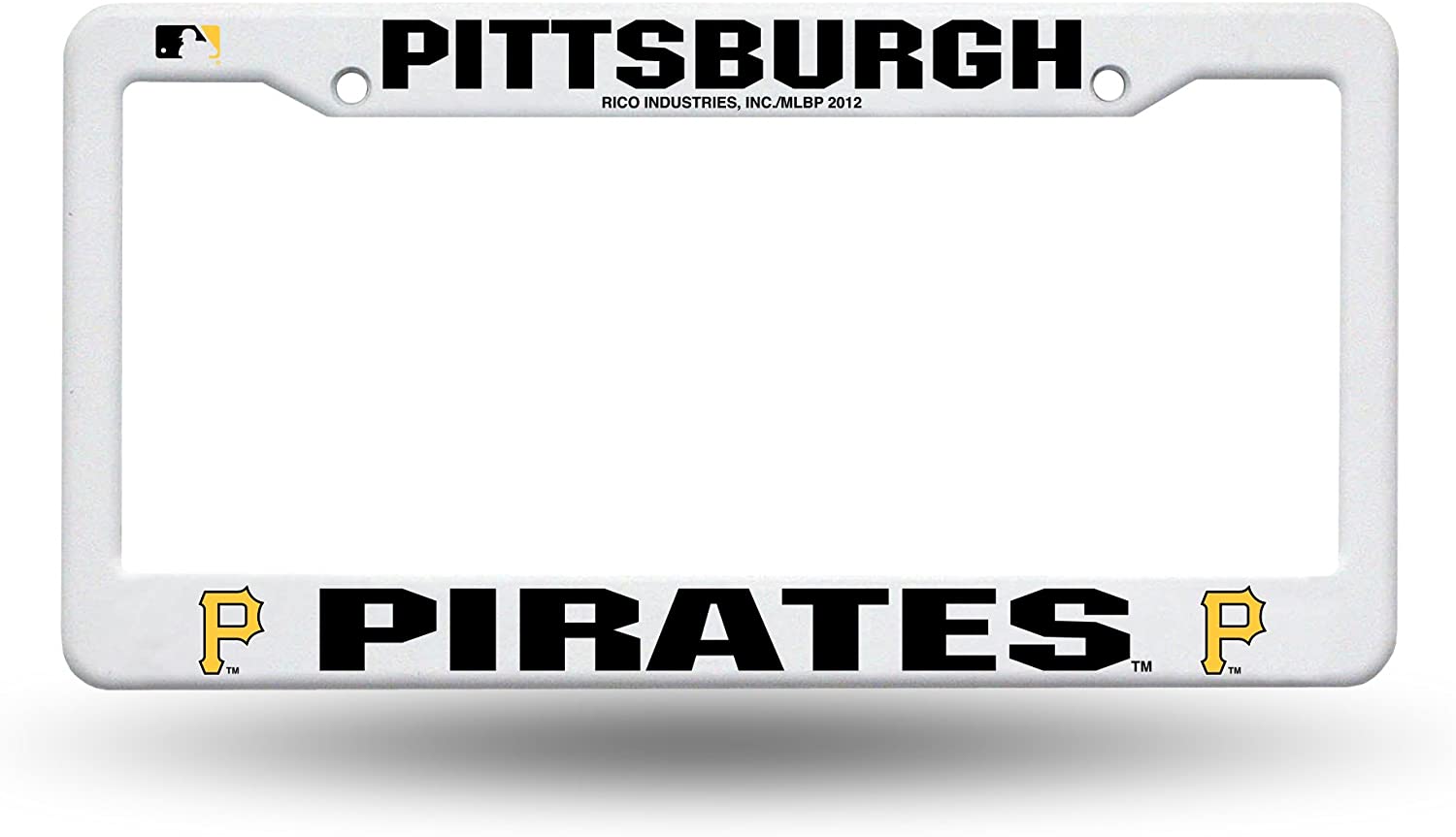 Pittsburgh Pirates Baseball Raised Letter White Plastic License Plate Frame