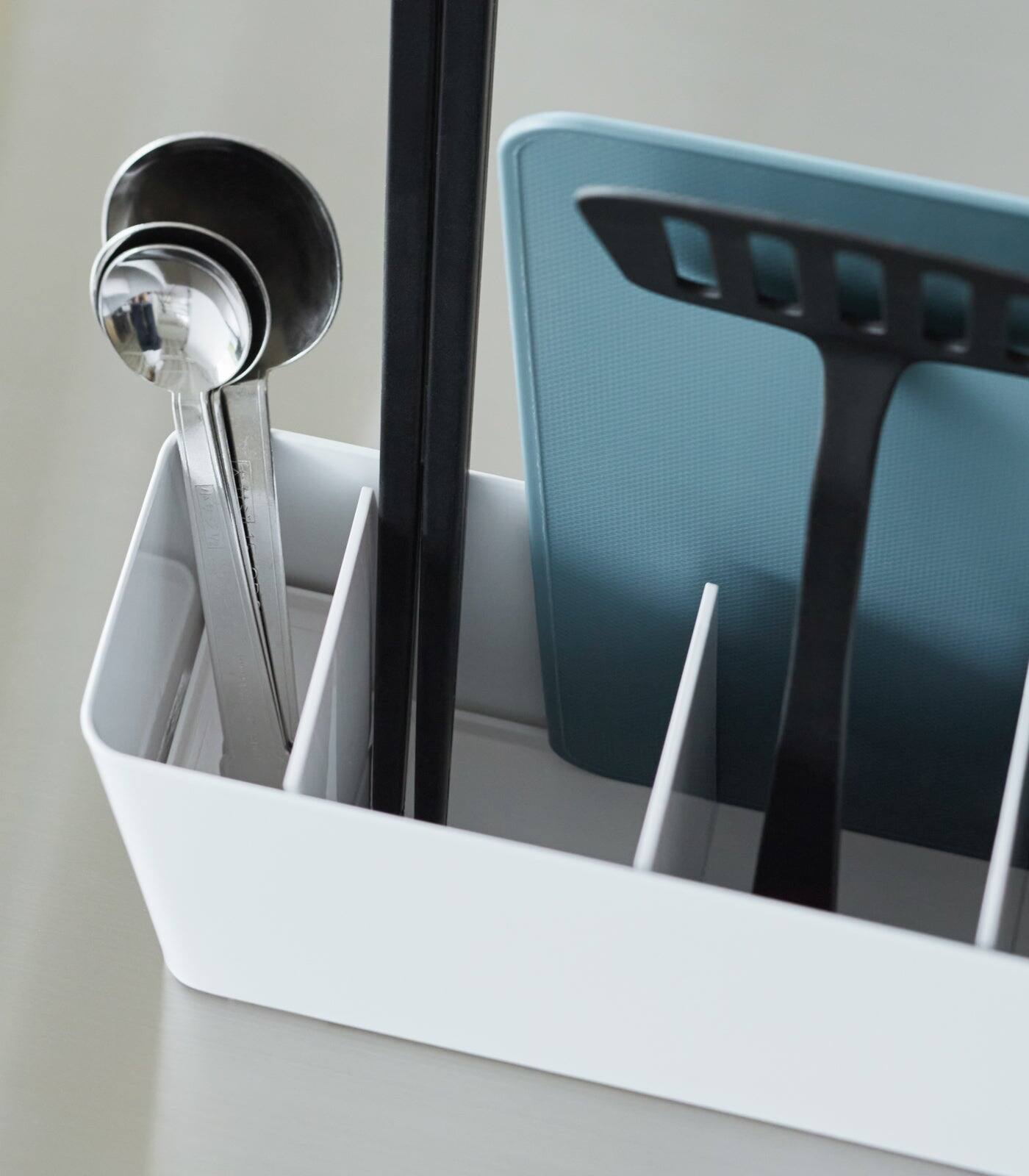 Alt View 1. Yamazaki Home - Utensil & Thin Cutting Board Holder - Steel - Black.