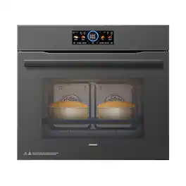 Robam - 30" Built-In Smart Single Electric Wall Oven with Convection, Turbo Steam, Dual Air Fry & Temp Probe - Black