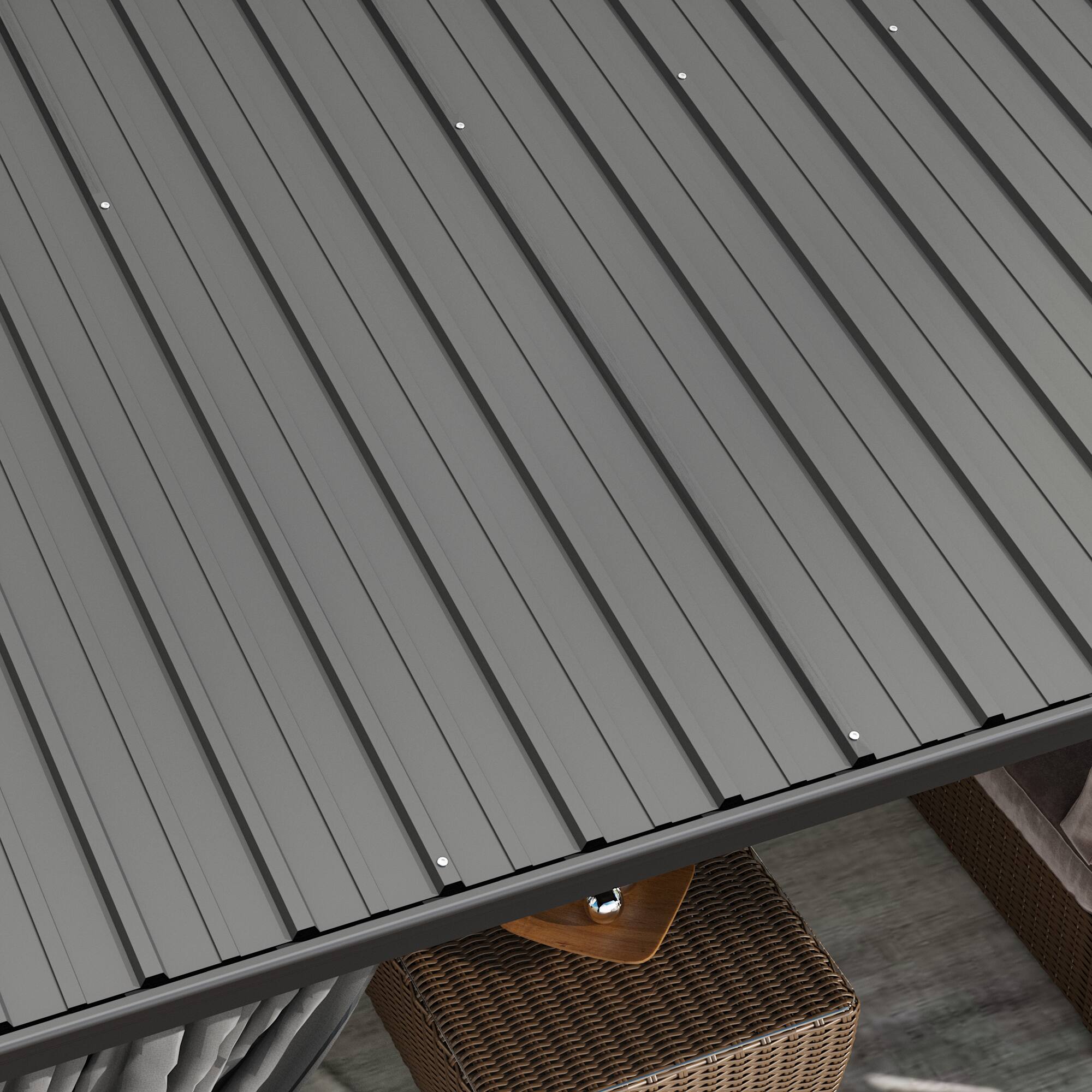 Alt View 9. Famapy - Extra Large Outdoor Gazebo with Steel Roof and Aluminum Frame, Curtains & Netting for Patio, Deck, Garden.