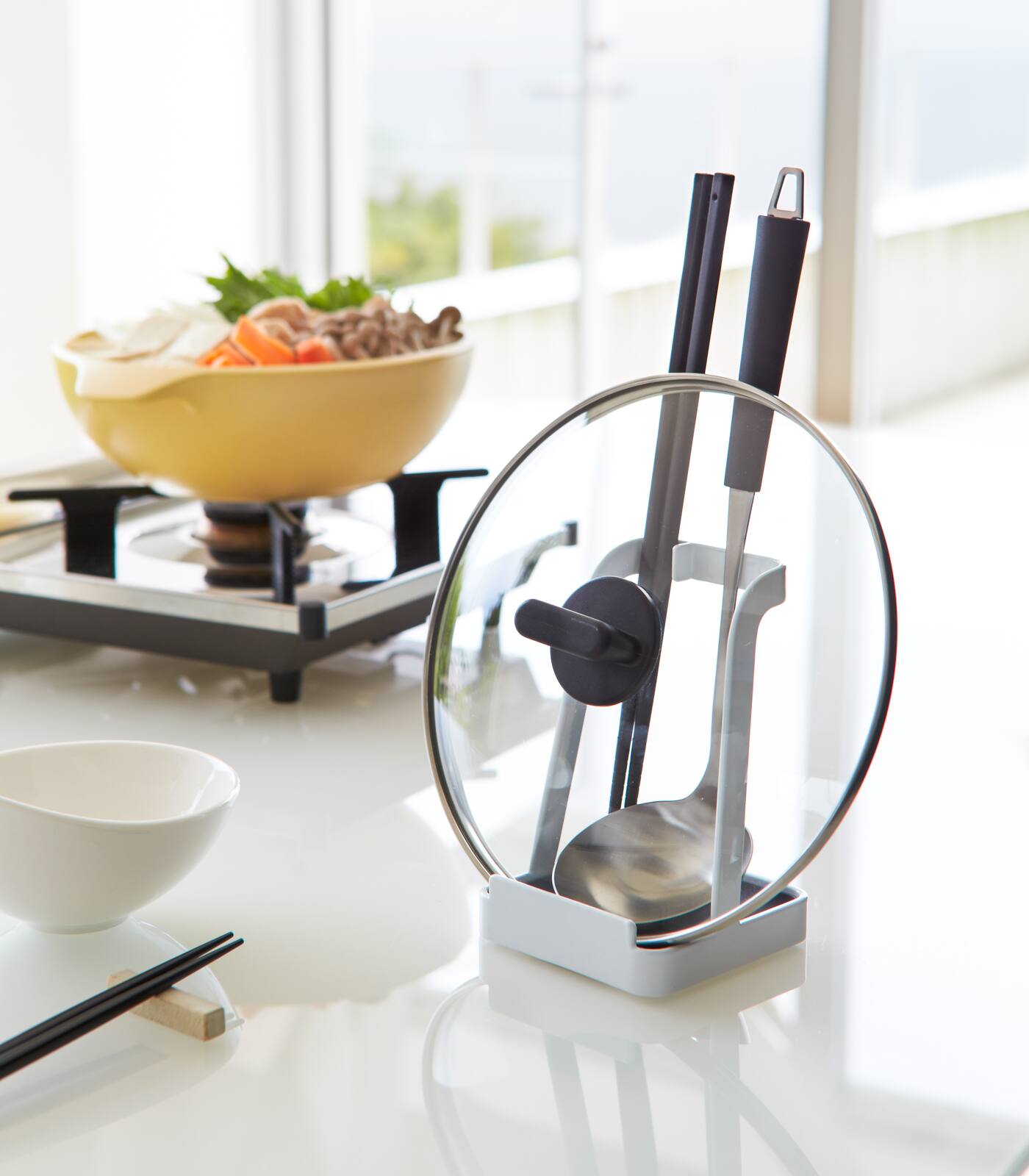 Angle. Yamazaki Home - Lid & Ladle Stand.