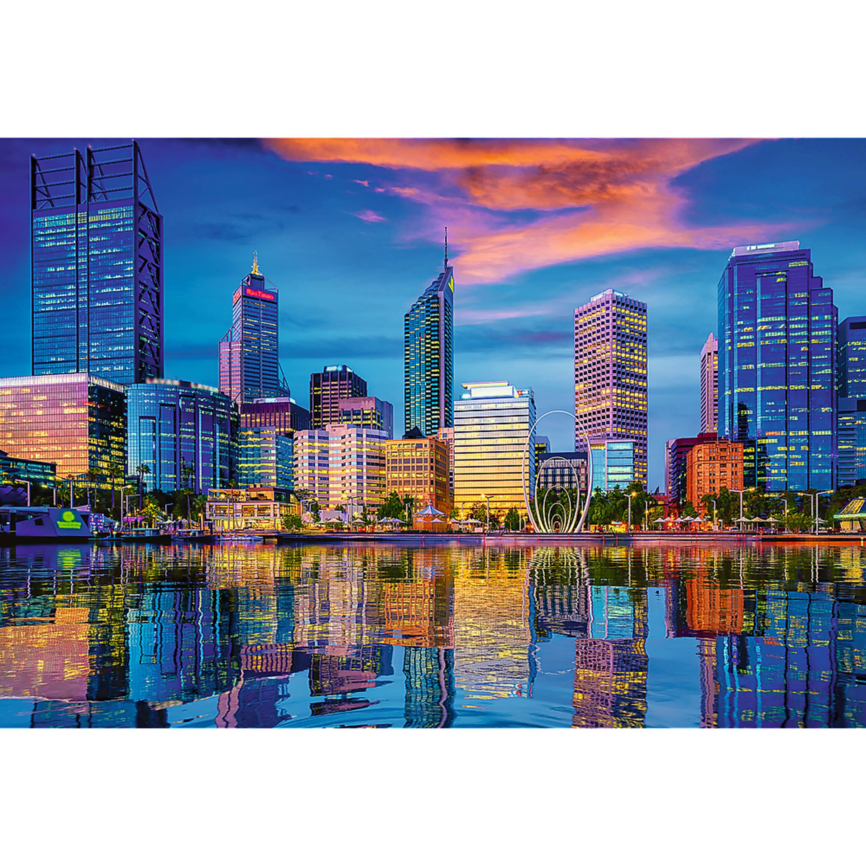 Alt View 1. Trefl - Trefl Prime 1500 Piece Puzzle - Cityscape: Urban Reflection, Perth, Australia.