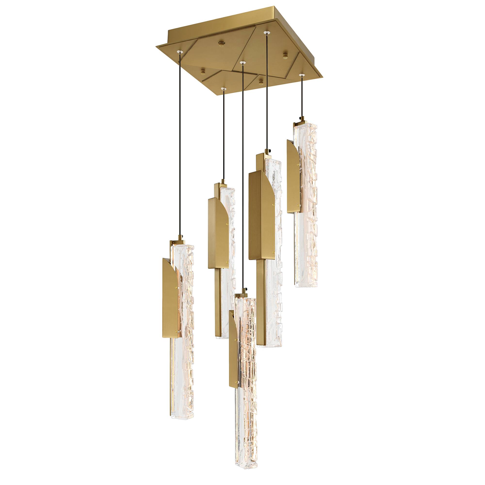 Left. CWI Lighting - Valira Integrated LED Brass Mini Pendant - Brass.