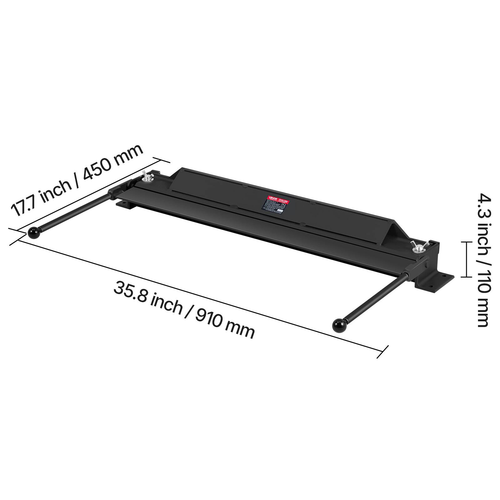17.7 inch / 450 mm  
35.8 inch / 910 mm  
4.3 inch / 110 mm
