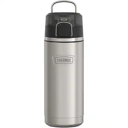 Front. Thermos - Thermos 18 oz. Icon Kid's Stainless Steel Spout Water Bottle - Matte - Matte Stainless Steel.