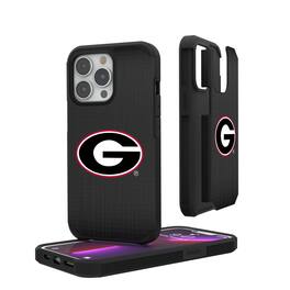 Keyscaper - NCAA - Georgia Bulldogs Linen Logo iPhone Rugged Case - 15 - Black