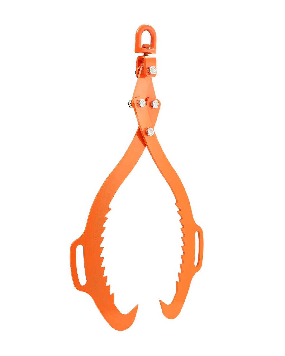 Front. VEVOR - 32in Log Lifting Tongs, 2-Claw Log Tongs, Heavy Duty Steel Log Grapple, 1543LBS Lifting Capacity, Swivel Log Graper - Orange.