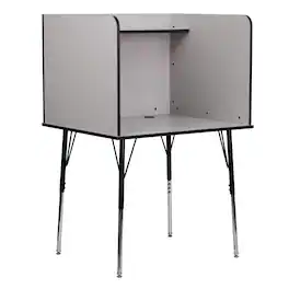 Alamont Home - Justin Stand-Alone Study Carrel with Height Adjustable Legs - Finish - Nebula Grey