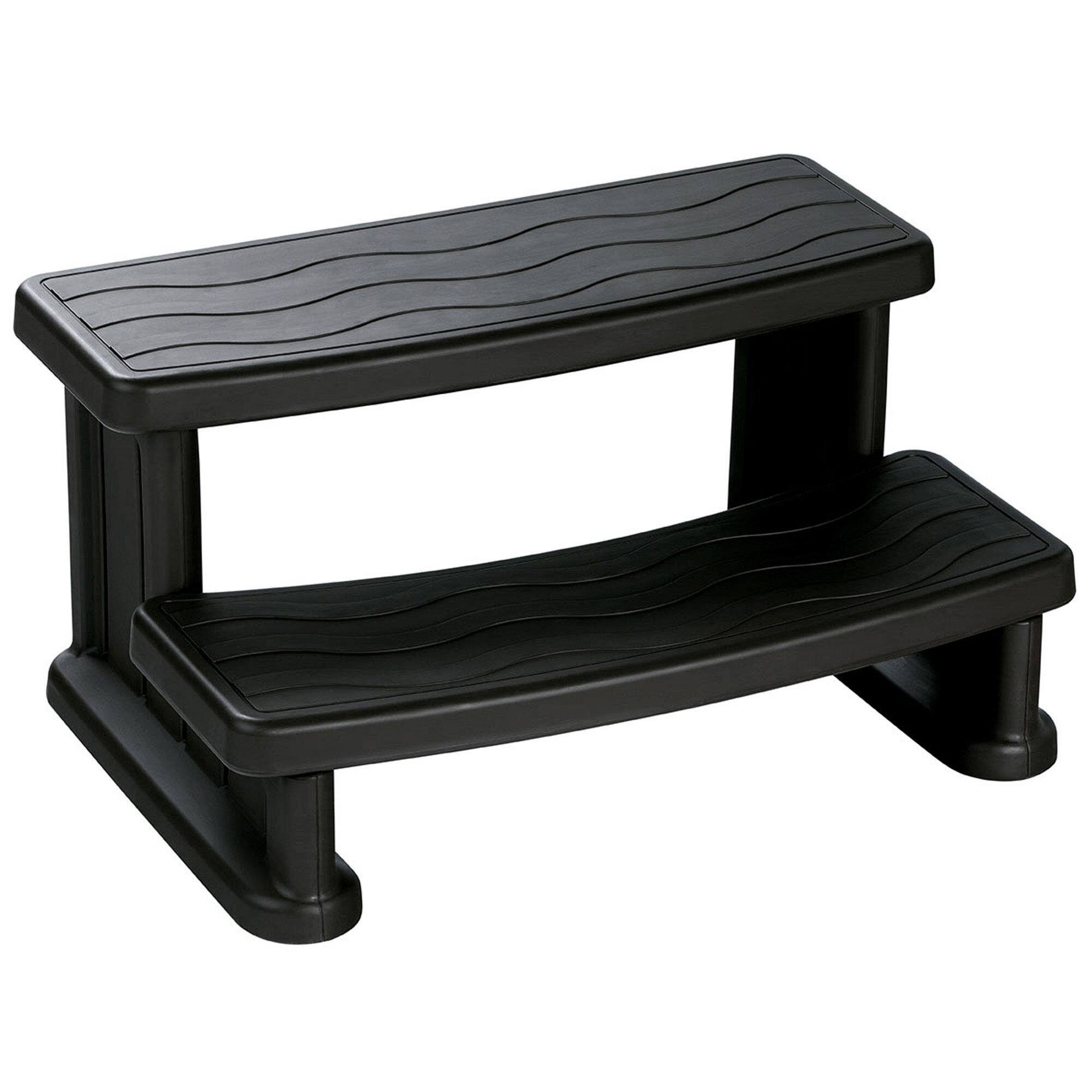 Alt View 10. Lifesmart - LifeSmart 4 Person Inflatable Hot Tub Spa, Side Step for Square & Round Hot Tubs - Taupe.