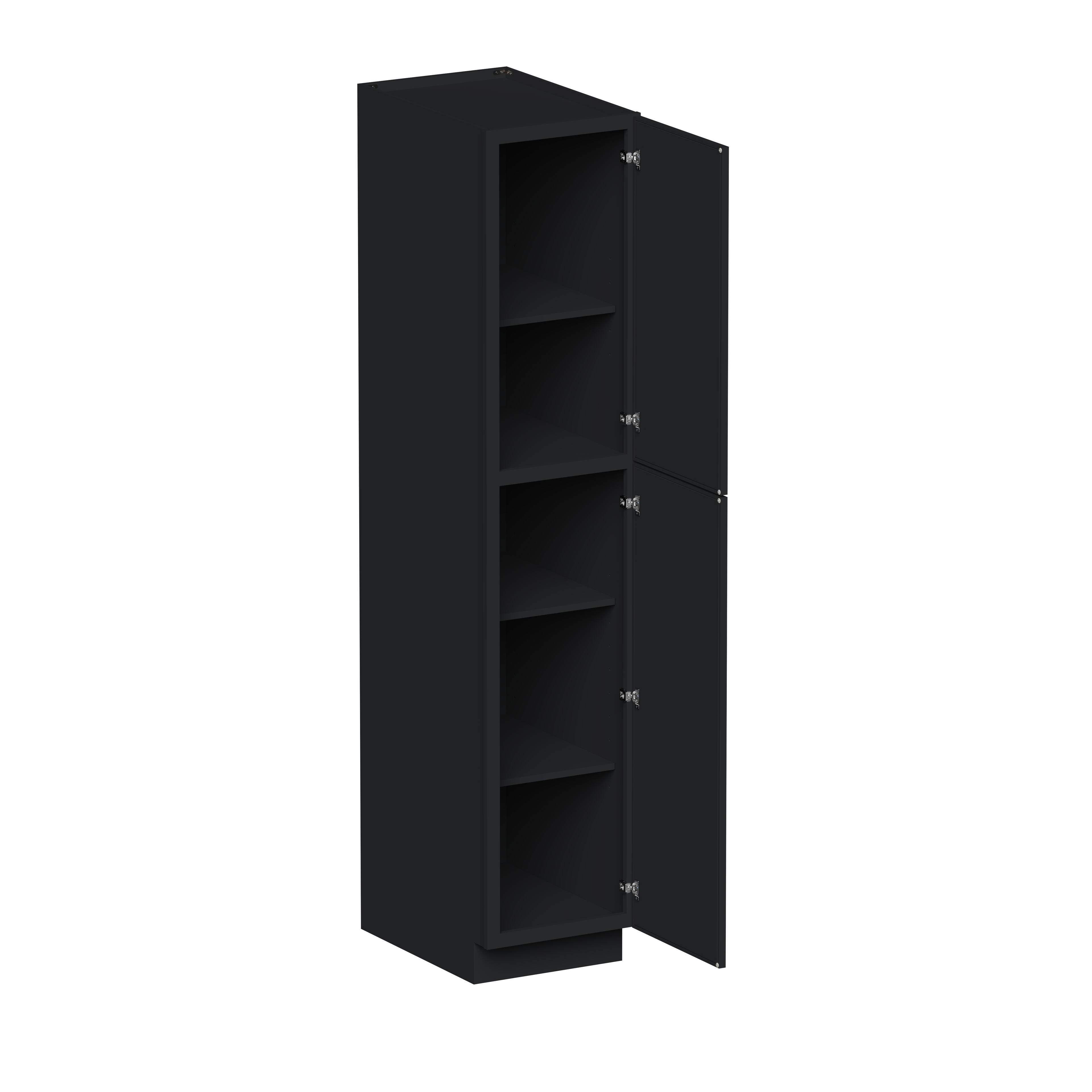 Angle. Boyel Living - 18-in W x 90-in H x 27-in D Shaker RTA Kitchen Pantry Tall Cabinet with Soft-Close - Black.