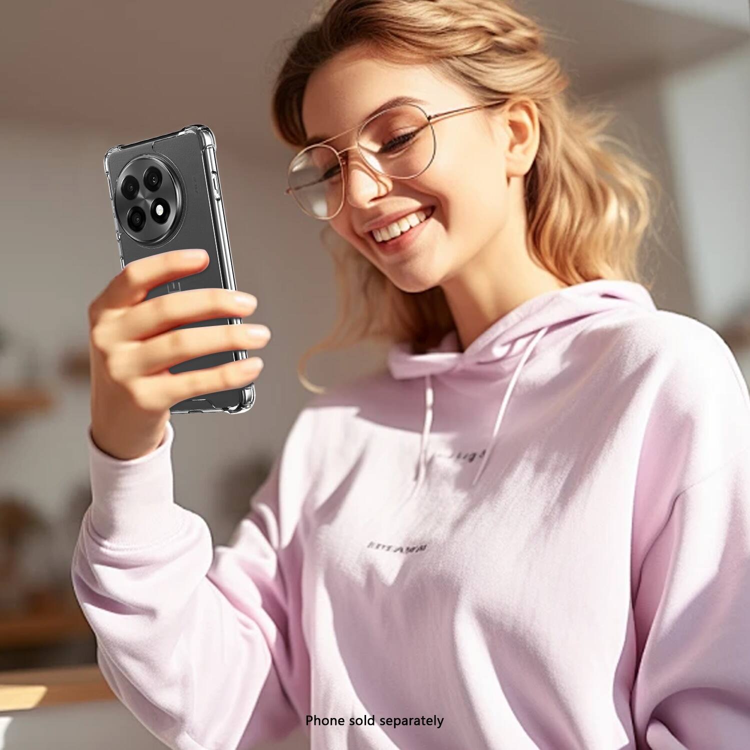 The text on the image reads "Phone sold separately."