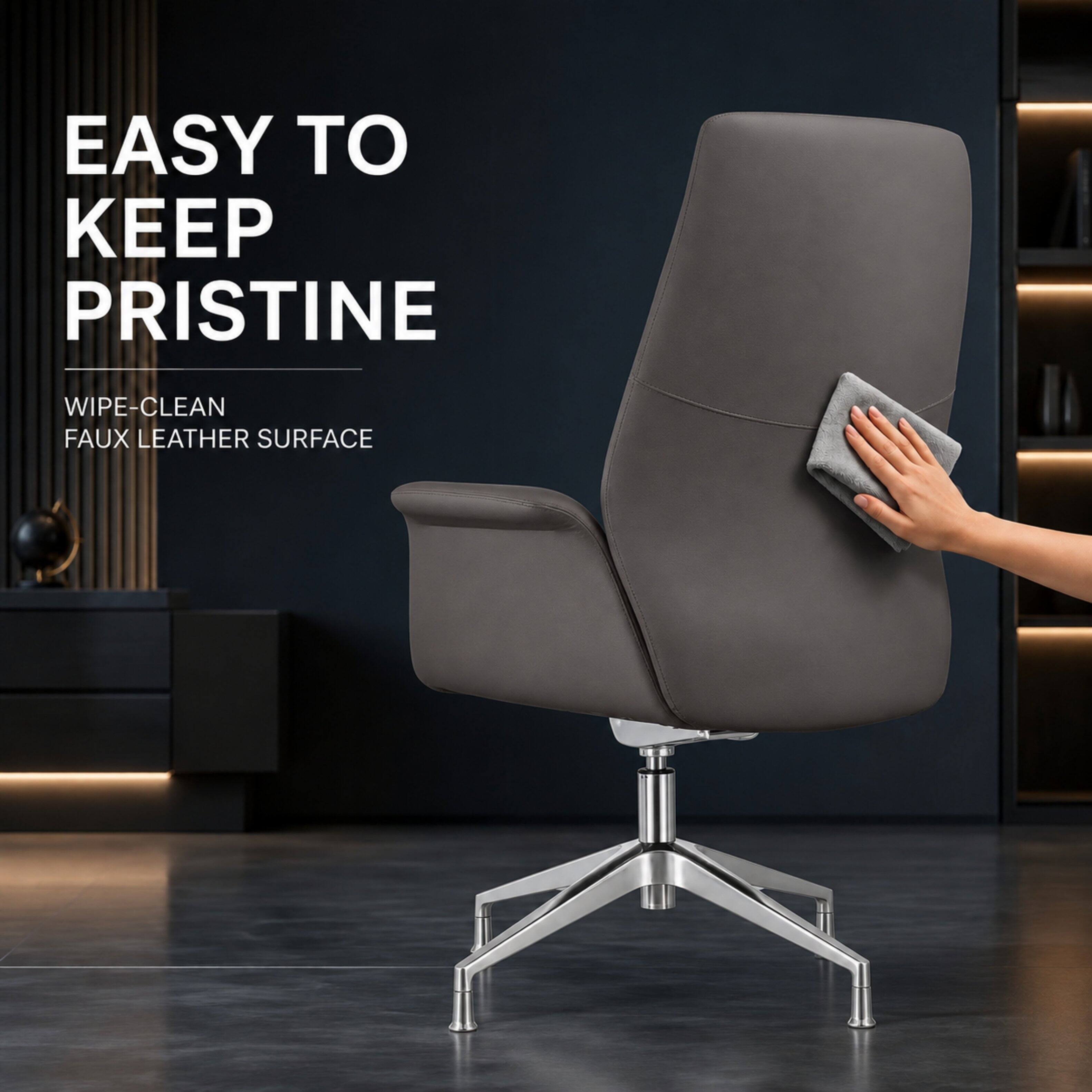EASY TO KEEP PRISTINE  
WIPE-CLEAN FAUX LEATHER SURFACE