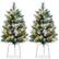 Front. Best Choice Products - Best Choice Products Set of 2 24.5in Outdoor Frosted Scotch Pine Pathway Christmas Trees Decor w/ LED Lights, Pine Cones - Frosted.