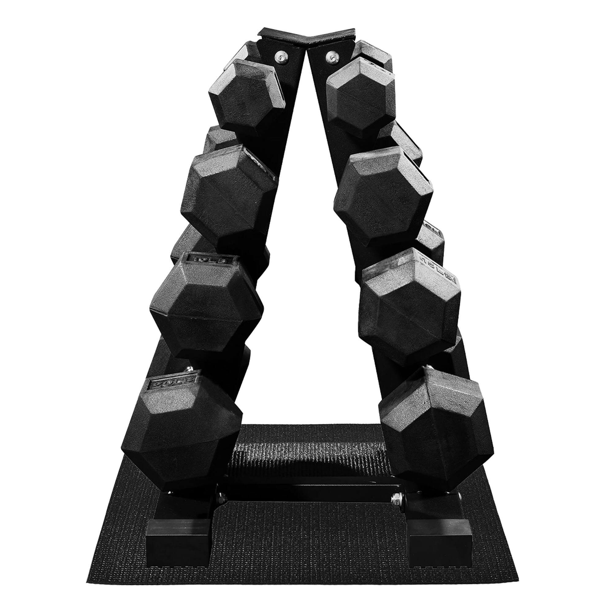 Alt View 8. BalanceFrom Fitness - BalanceFrom Dumbbell Set with Stand, Rubber Encased Home Gym Hand Weights, 100lb - Black.