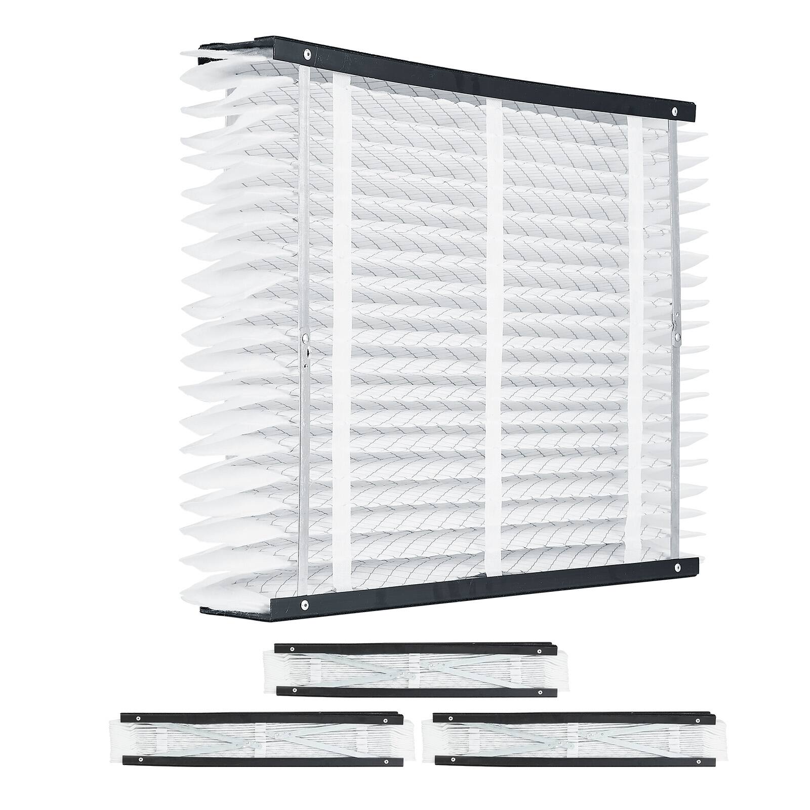 Alt View 5. VEVOR - 20 x 25 x 4 Furnace Filter, MERV 13 HVAC Ac Filters,12-Month Electrostatic Pleated Air Conditioner Filters - Black and White.