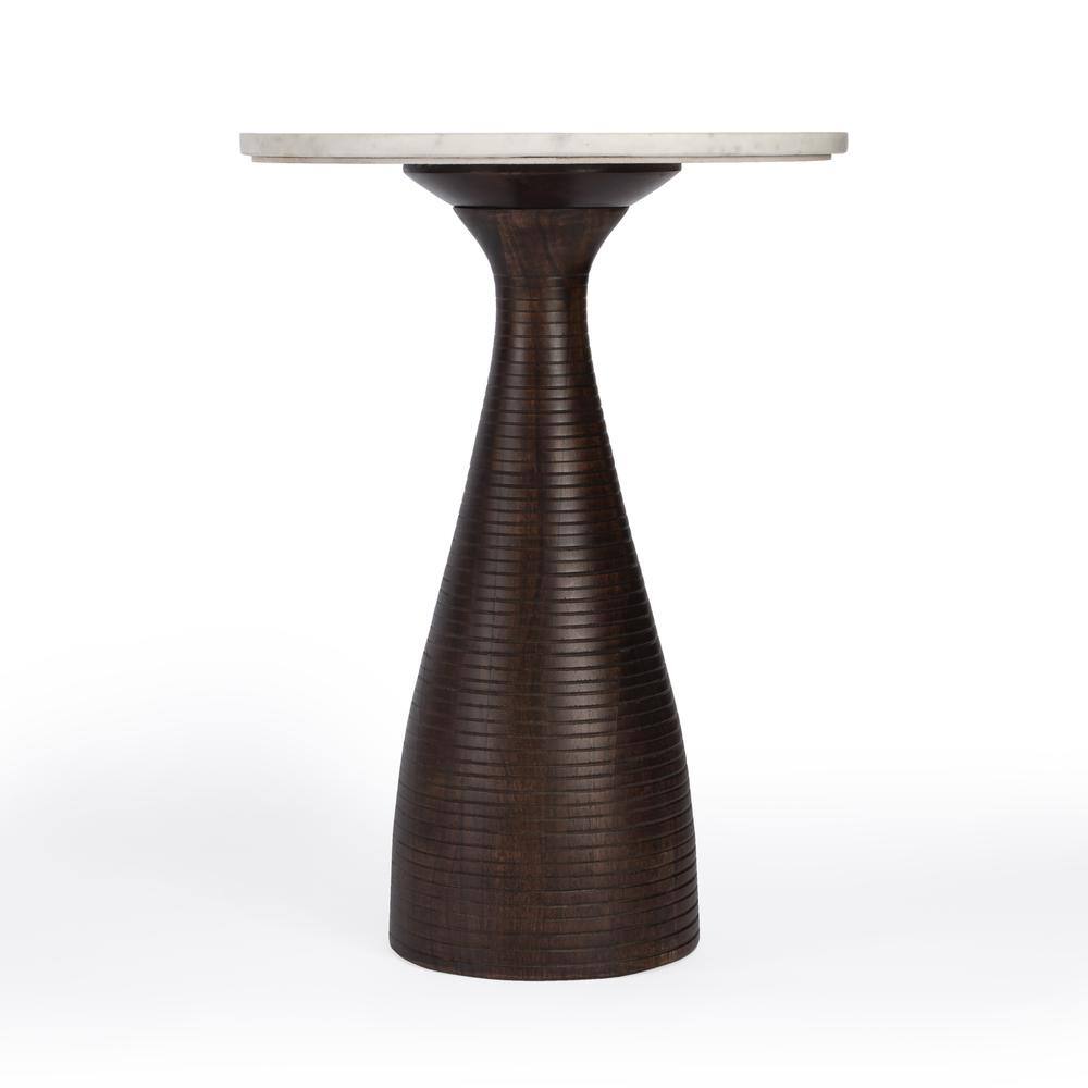 Butler Specialty Julia Marble Pedestal Side Table Dark Brown - Best Buy