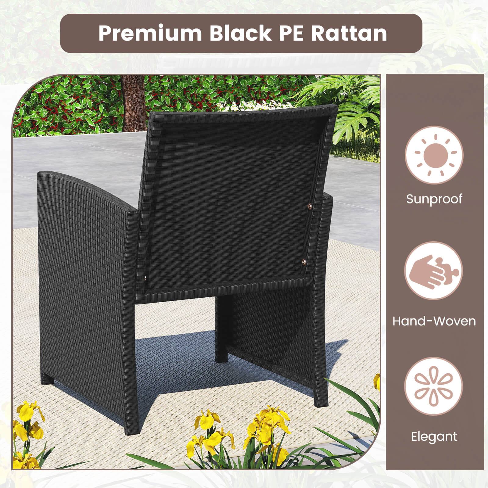 Premium Black PE Rattan

- Sunproof
- Hand-Woven
- Elegant
