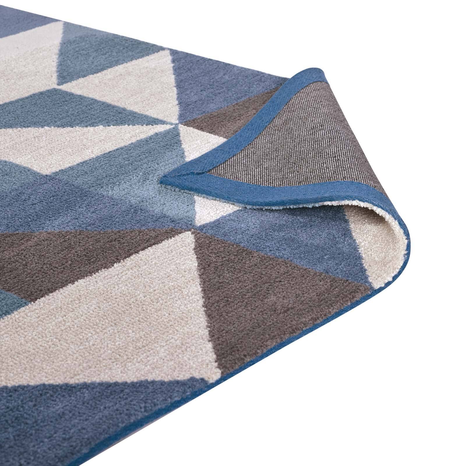 Alt View 2. Modway - Kahula Geometric Triangle Mosaic Area Rug - Blue White and Gray.