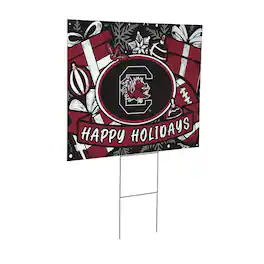 Evergreen Enterprises - South Carolina Gamecocks 24" x 18" Happy Holidays Christmas Outdoor Staked Yard Sign - Multicolor