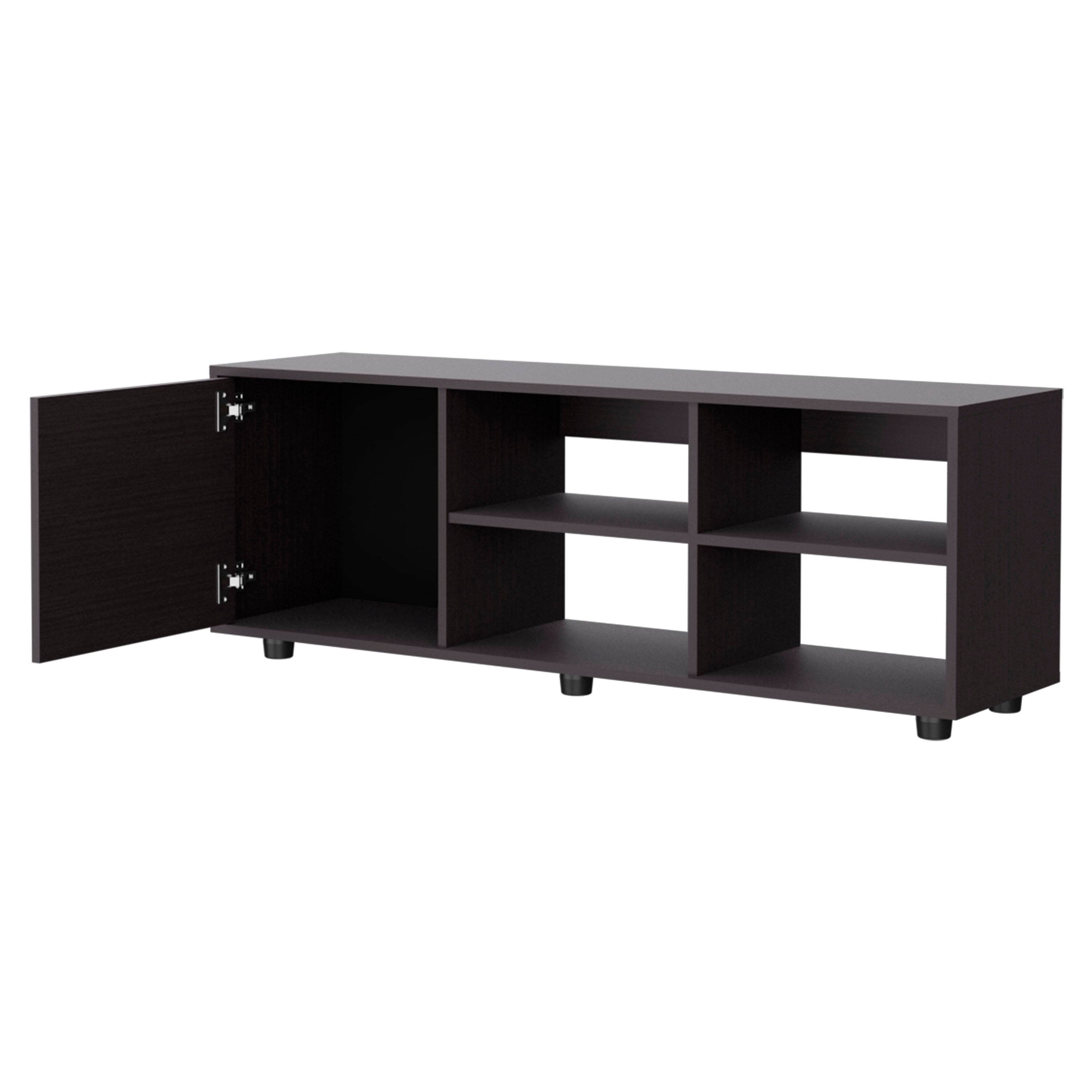 Alt View 4. Spaco - Spaco 51" TV Stand for TVs up to 50", Media Cabinet with Door, Open Storage, Scratch Resistant Surface, for Living Room - Wenge.