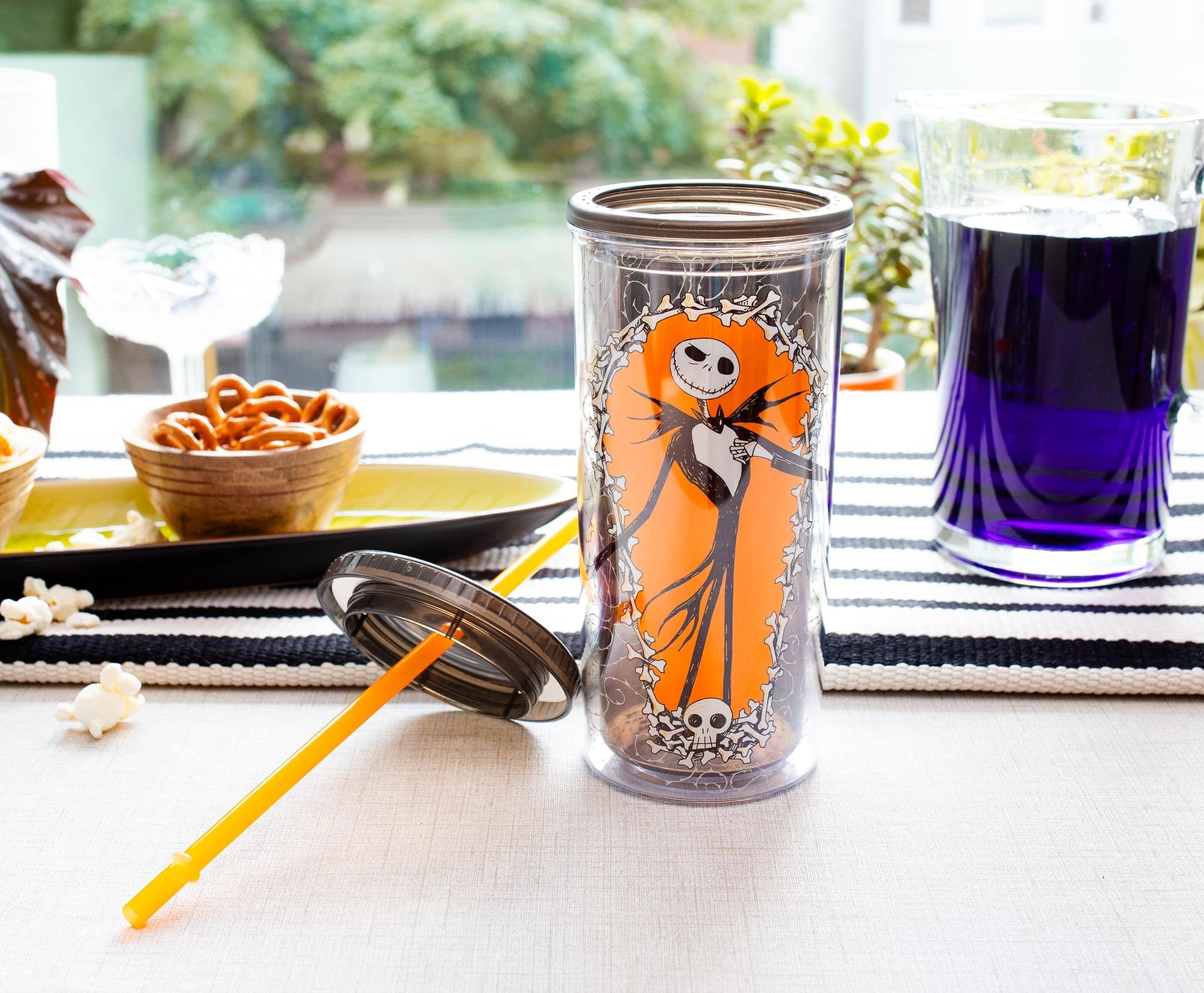 Alt View 4. Disney - Disney The Nightmare Before Christmas Jack Carnival Cup With Lid and Straw - Black.