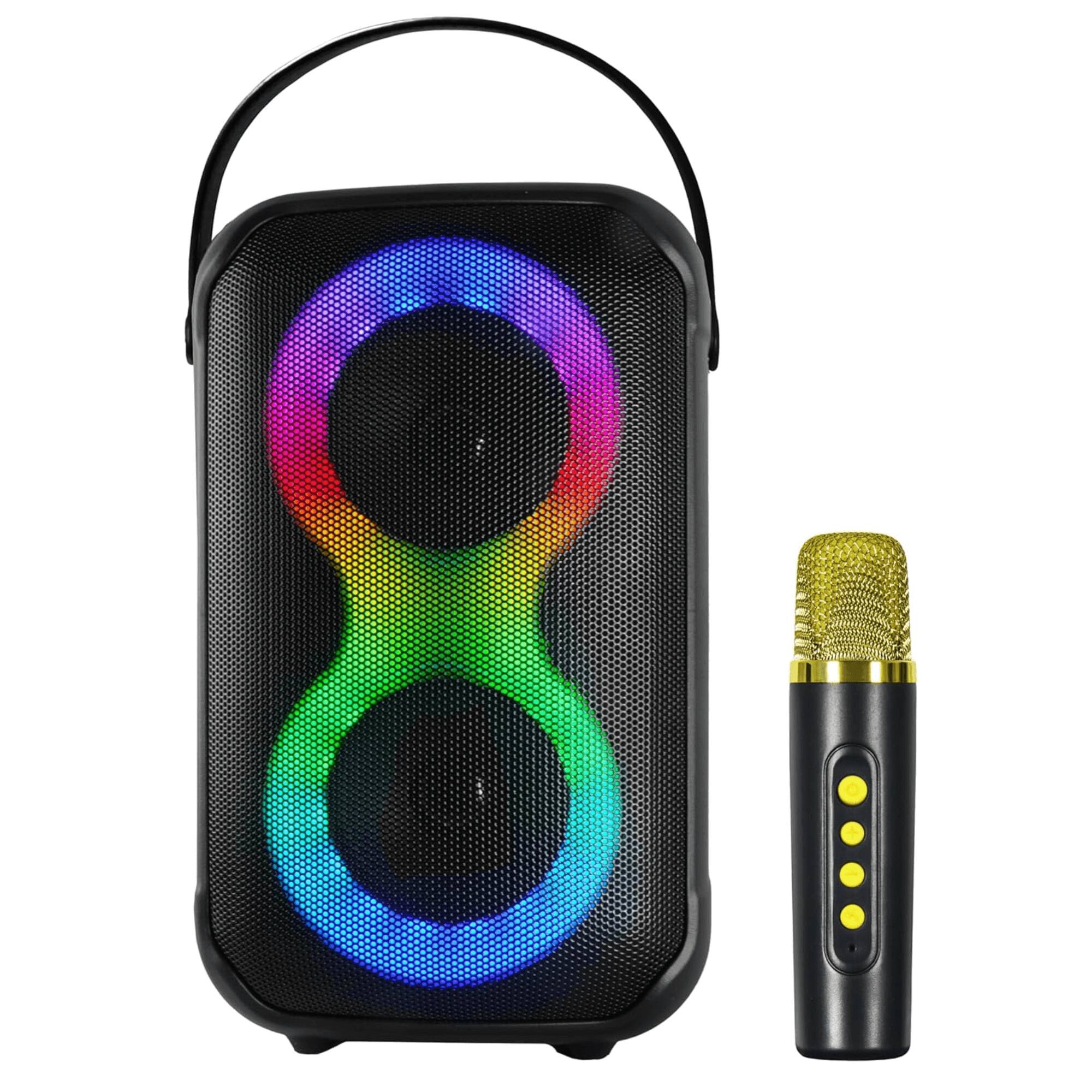 Alt View 1. iQ Sound - Karaoke Kraze 2 x 4-Inch Portable Bluetooth Speaker - Black.