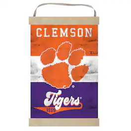 Jardine - Clemson Tigers Retro Logo Banner Sign - Orange