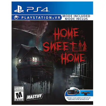 PS4
PLAYSTATION® VR
MODE INCLUDED
MODE INCLUS
HOME SWEET M HOME
MATURE 17+
JEUNES ADULTES 17+
M
ESRB
MASTIFF
ENHANCE YOUR GAMEPLAY WITH PS VR
AMÉLIOREZ VOTRE JEU AVEC PS VR - M (Mature 17+)