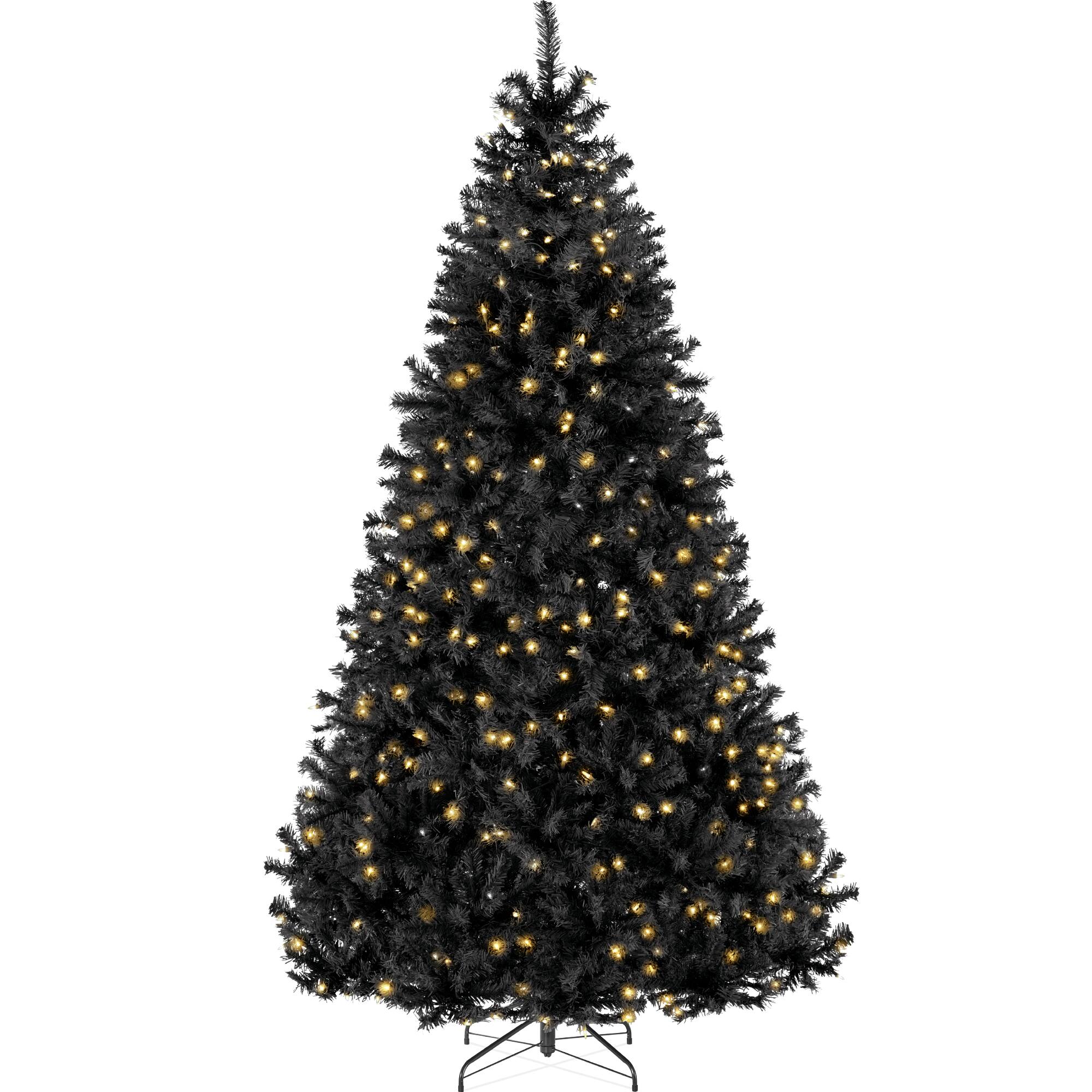 Best Choice Products - 6ft Pre-Lit Christmas Tree, Artificial Holiday Decoration w/ 947 Branch Tips, 250 Lights - Black