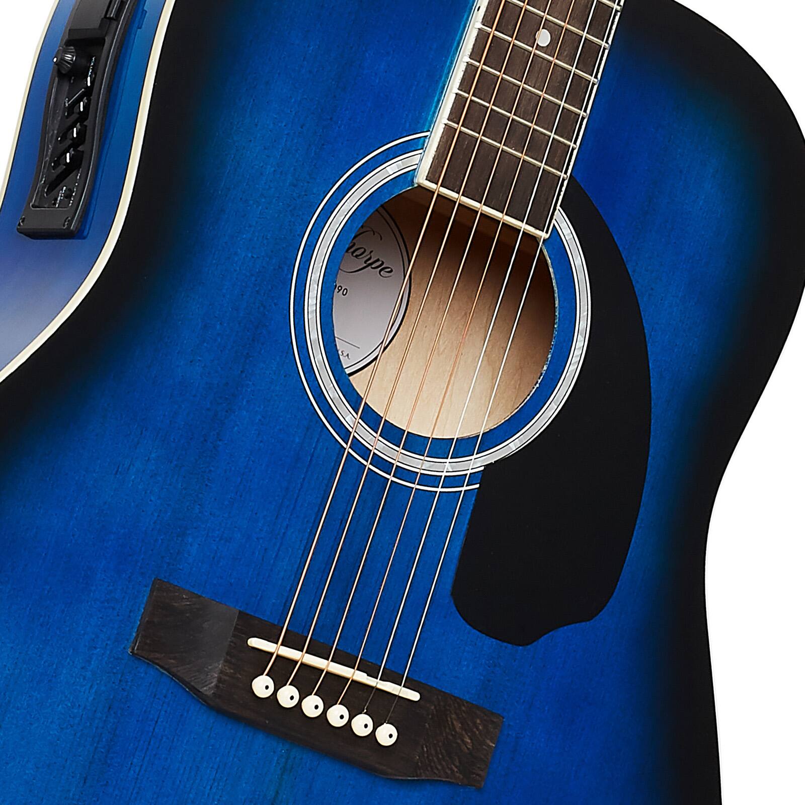 Alt View 3. Ashthorpe - Full-Size Dreadnought Acoustic-Electric Guitar Bundle - Tonewoods - Blue.