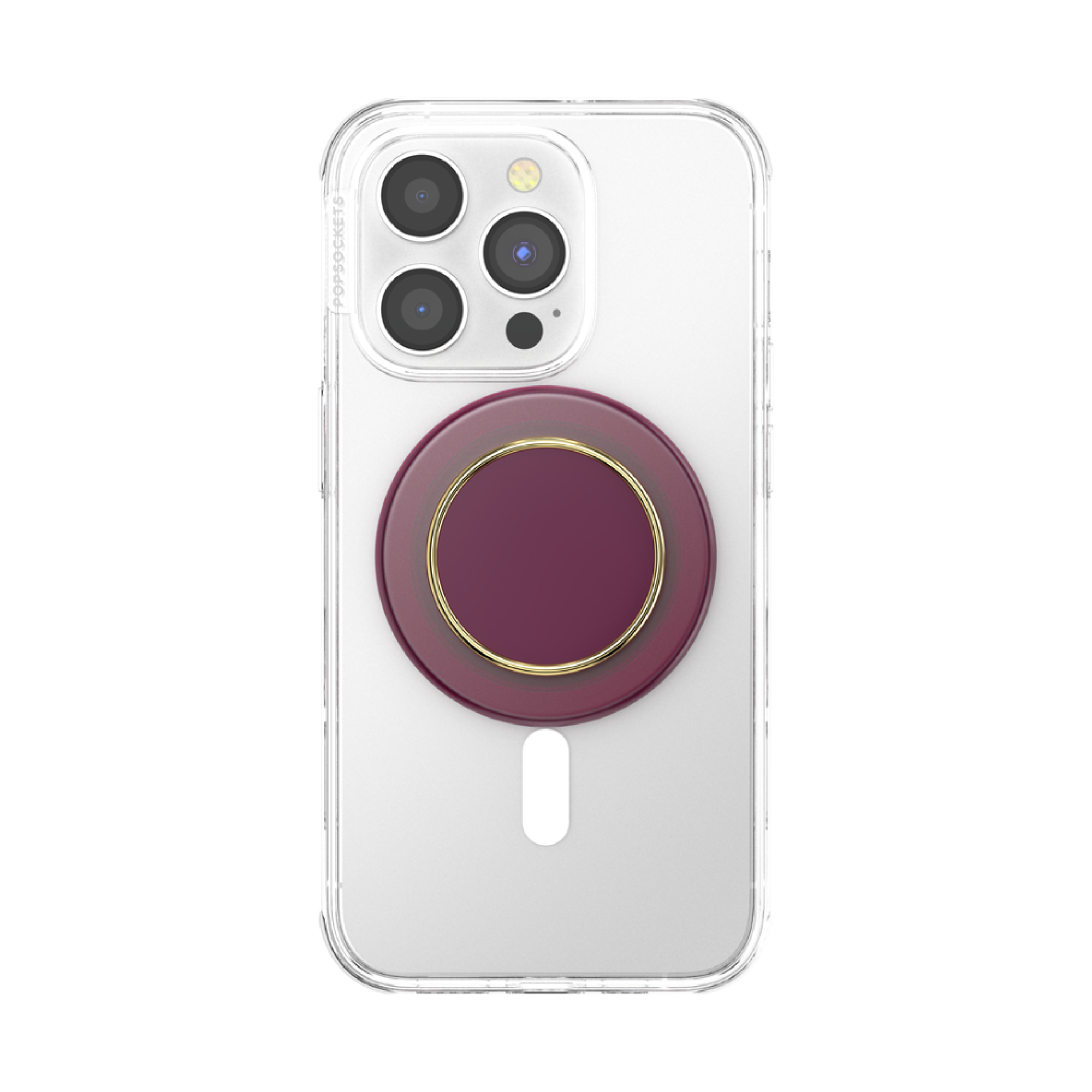 Back. PopSockets - MagSafe PopGrip Universal Magnetic Grip & Stand with Adapter Ring for Cell Phones - Red Red Wine Enamel.