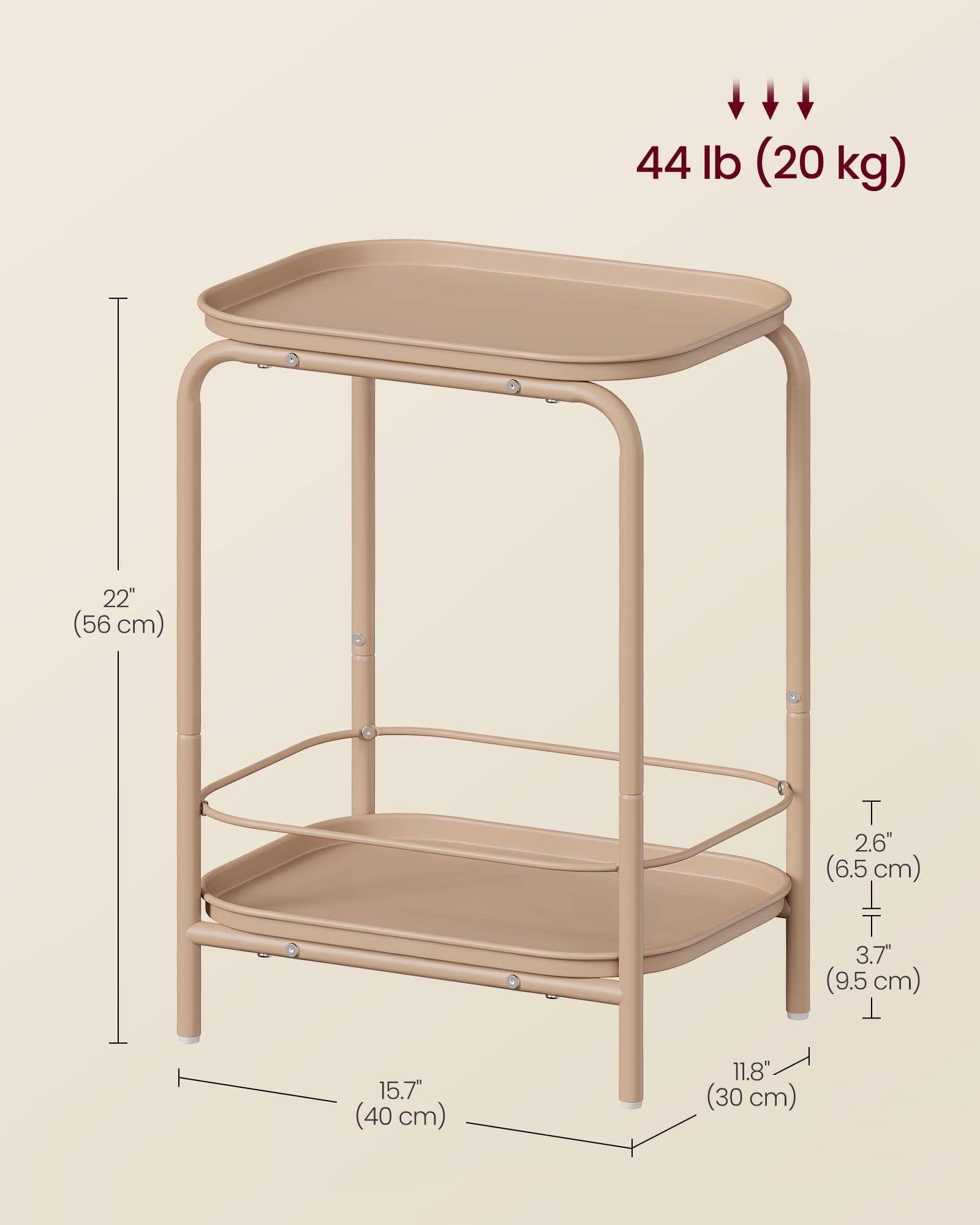 44 lb (20 kg)  
22" (56 cm)  
2.6" (6.5 cm)  
3.7" (9.5 cm)  
15.7" (40 cm)  
11.8" (30 cm)