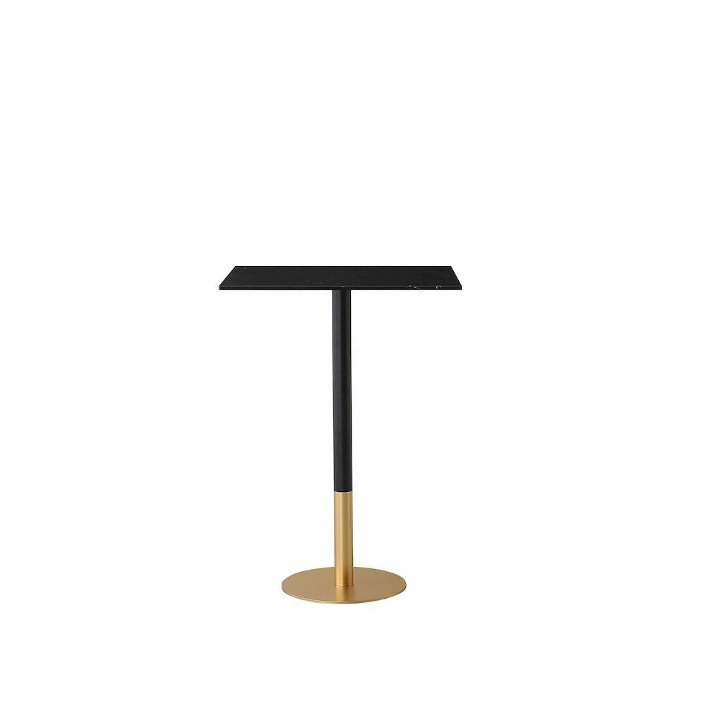 Back. Elegant Decor - Ronan 28 Inch Pub Table In Black - Black And Gold.