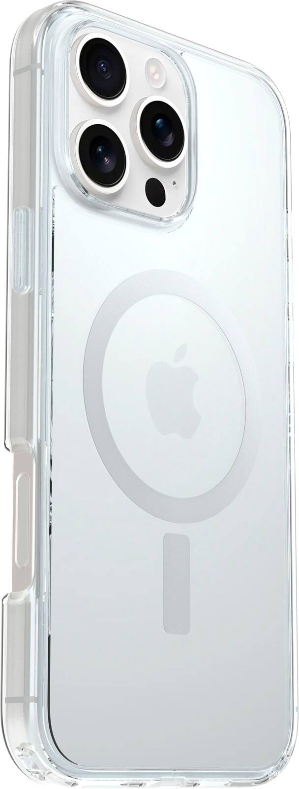 Angle. OtterBox - Symmetry Series Hard Shell for MagSafe for Apple iPhone 16 Pro Max - Clear.