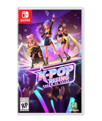 Nintendo Switch. K-Pop Dream Rising to Shine. Rating Pending. Cote en Attente. RP. ESRB. Microids - RP (Rating Pending)