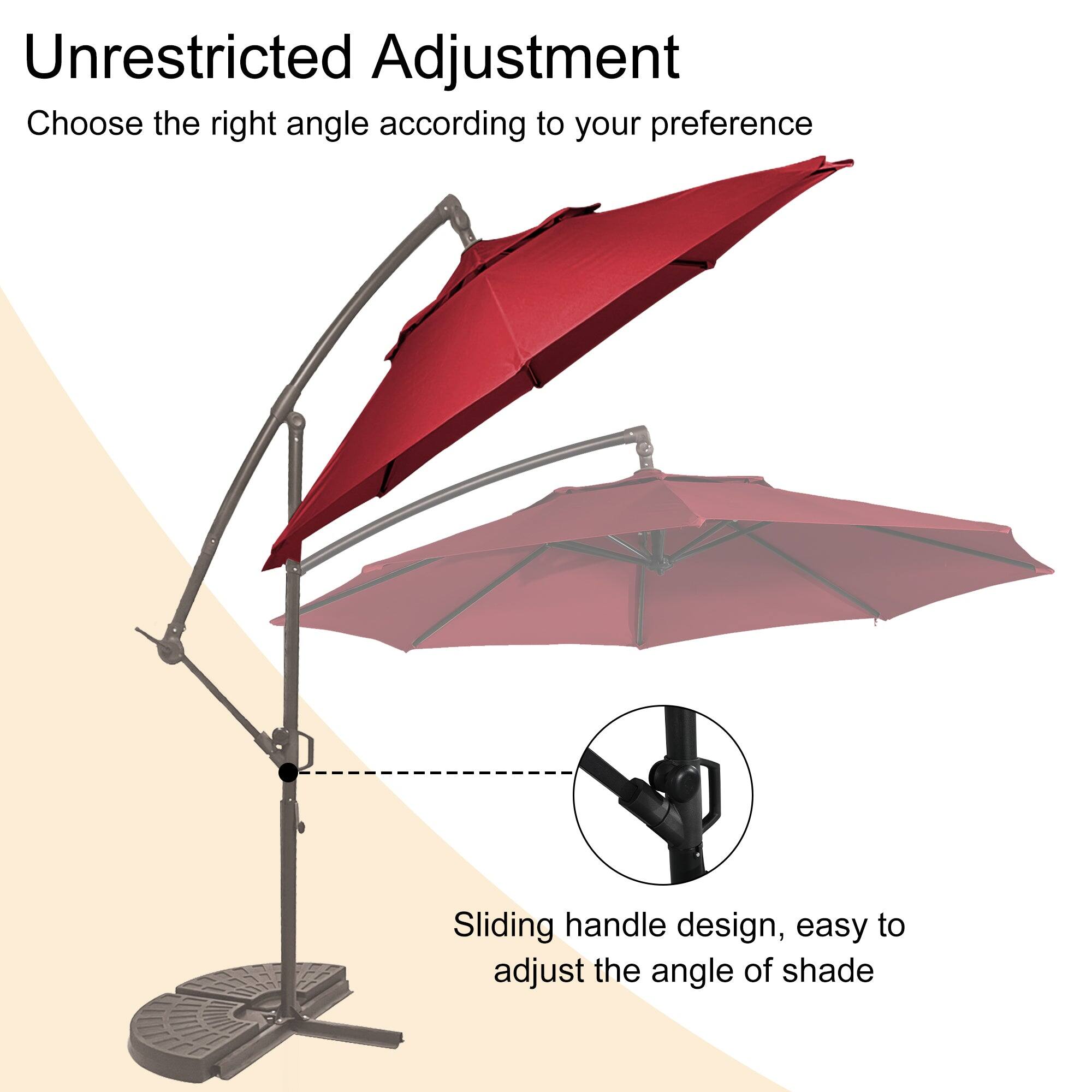Unrestricted Adjustment  
Choose the right angle according to your preference  

Sliding handle design, easy to adjust the angle of shade