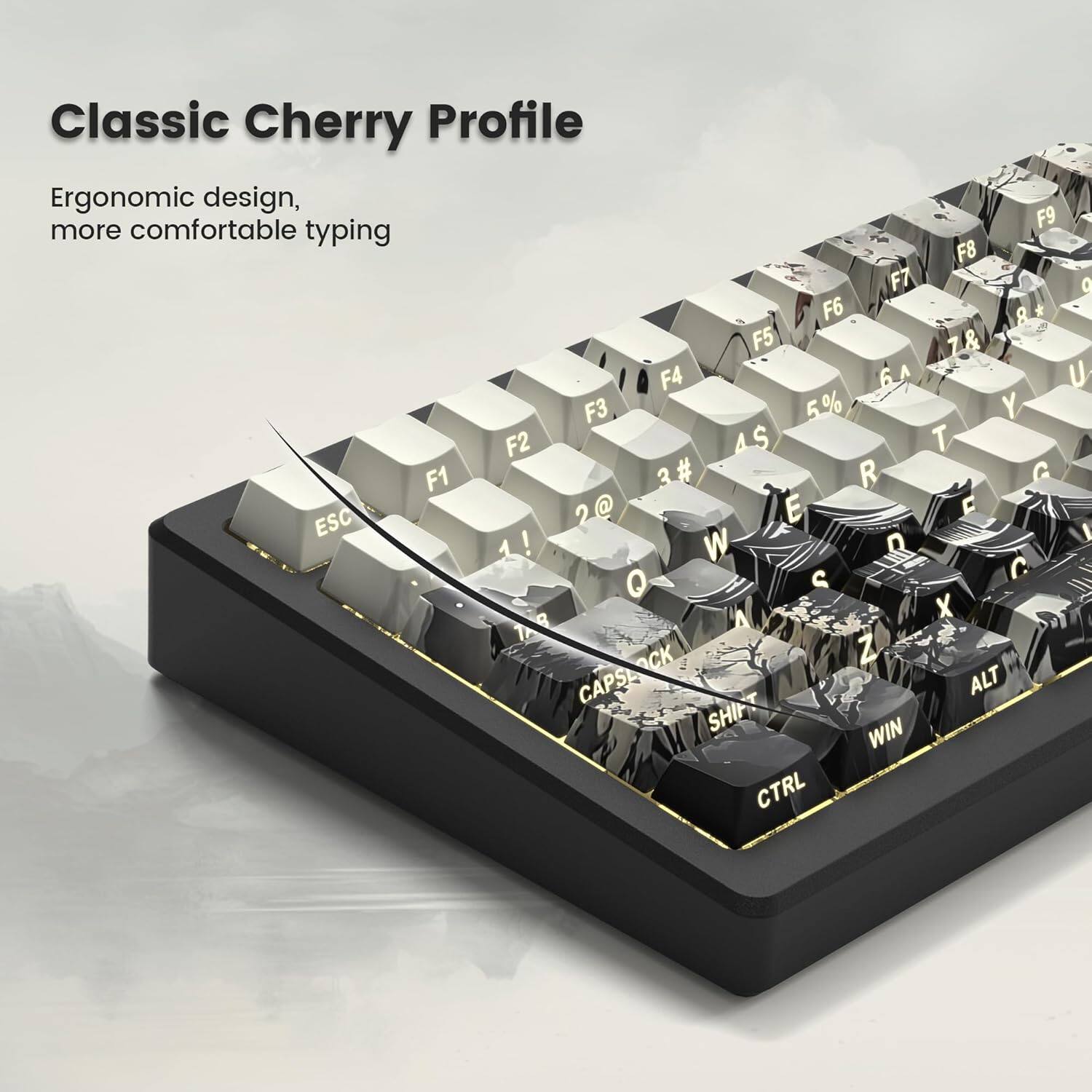 Classic Cherry Profile  
Ergonomic design, more comfortable typing