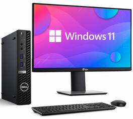 Dell - Refurbished Excellent - OptiPlex 3080 Mini Desktop PC | Intel i5-10th | 16GB RAM | 256GB NVMe SSD | 22" LED | Wireless KB & M | WiFi | Window11 - Black