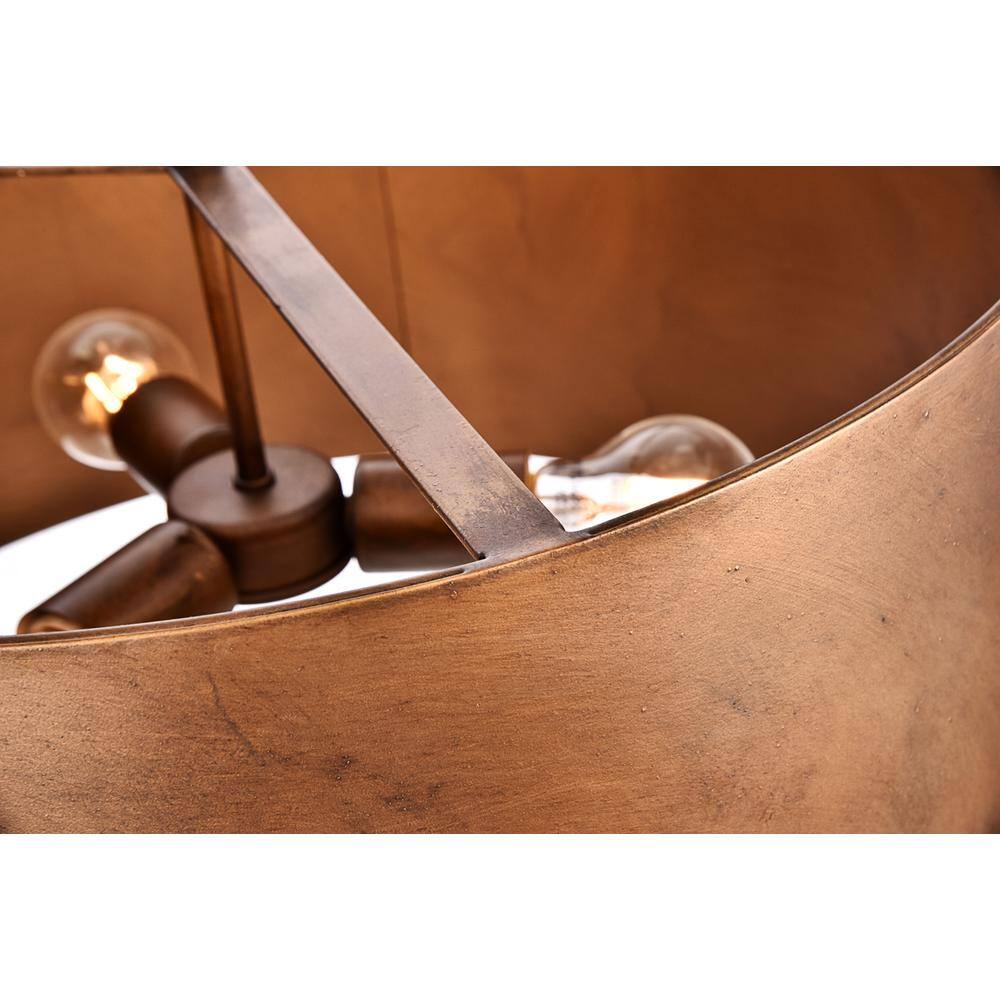Back. Living District - Miro Collection Pendant D20 H11.75 Lt:3 Manual Brass Finish - Manual Brass.