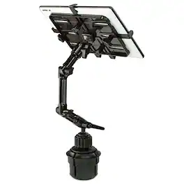 Mount-It! - Vehicle Cup Holder Tablet Mount for 7"–11" Devices, Adjustable Arm, 360° Rotation, Car & Truck Use - Black