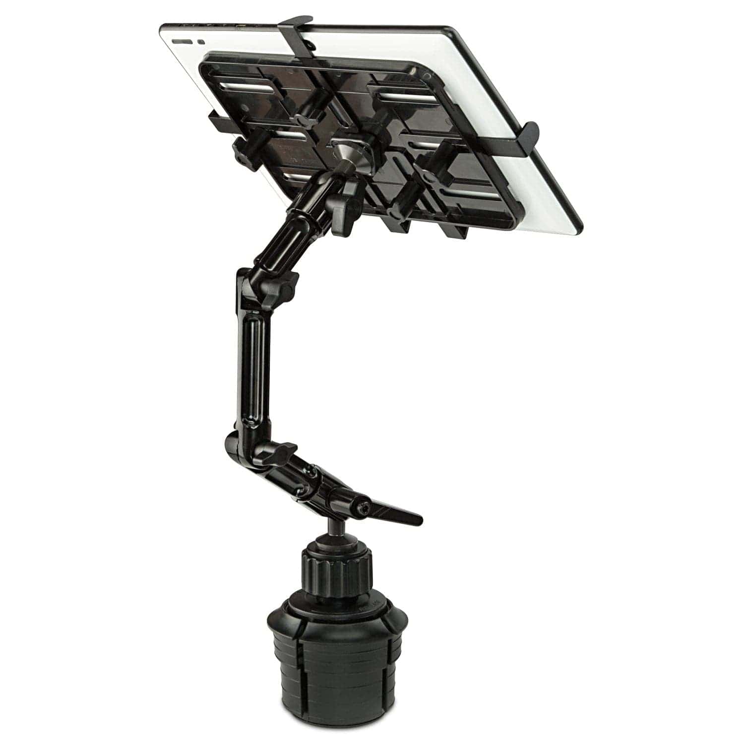 Front. Mount-It! - Vehicle Cup Holder Tablet Mount for 7"–11" Devices, Adjustable Arm, 360° Rotation, Car & Truck Use - Black.
